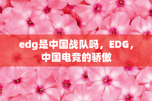 edg是中国战队吗，EDG，中国电竞的骄傲