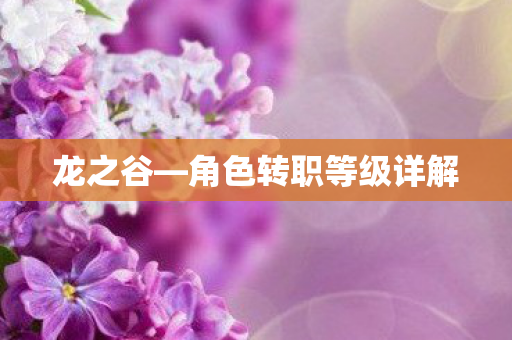 龙之谷—角色转职等级详解 龙之谷—角色转职等级详解