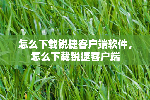 怎么下载锐捷客户端软件，怎么下载锐捷客户端