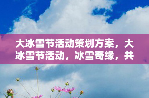 大冰雪节活动策划方案，大冰雪节活动，冰雪奇缘，共赴冬日盛宴