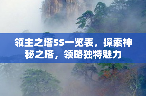 领主之塔SS一览表，探索神秘之塔，领略独特魅力
