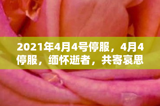 2021年4月4号停服，4月4停服，缅怀逝者，共寄哀思