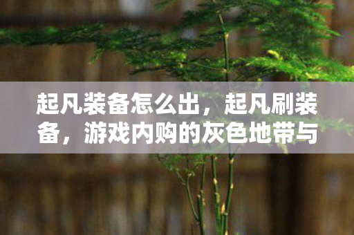 起凡装备怎么出，起凡刷装备，游戏内购的灰色地带与玩家心理剖析