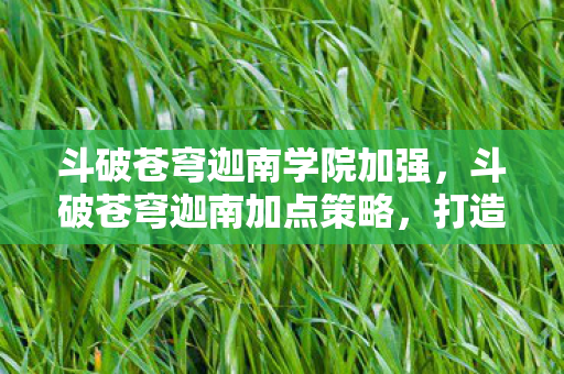 斗破苍穹迦南学院加强，斗破苍穹迦南加点策略，打造最强刺客的加点指南