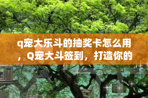 q宠大乐斗的抽奖卡怎么用，Q宠大斗签到，打造你的专属宠物王国