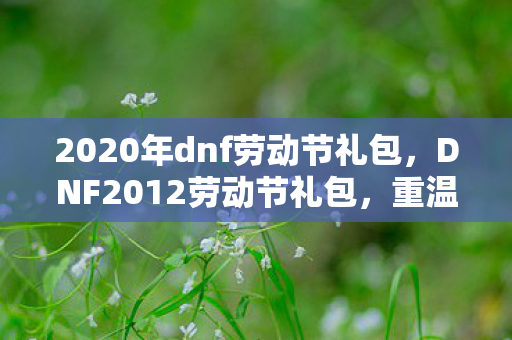 2020年dnf劳动节礼包，DNF2012劳动节礼包，重温经典，回忆满满