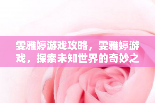 雯雅婷游戏攻略，雯雅婷游戏，探索未知世界的奇妙之旅