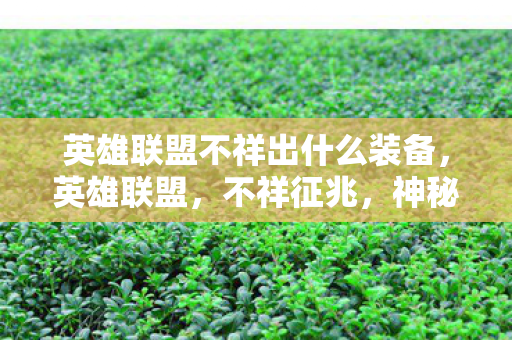 英雄联盟不祥出什么装备，英雄联盟，不祥征兆，神秘出装策略解析