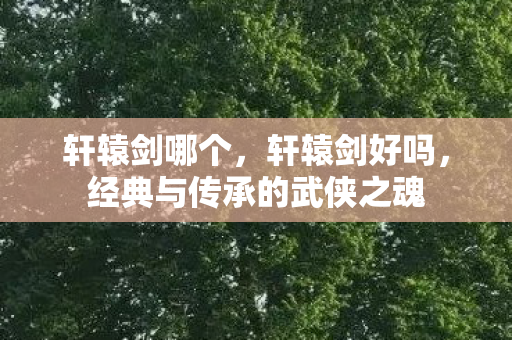 轩辕剑哪个，轩辕剑好吗，经典与传承的武侠之魂
