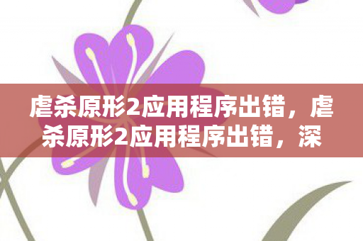 虐杀原形2应用程序出错，虐杀原形2应用程序出错，深度解析与解决方案
