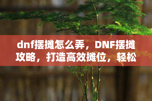 dnf摆摊怎么弄,DNF摆摊攻略,打造高效摊位,轻松赚取金币 dnf摆摊怎么弄,DNF摆摊攻略,打造高效摊位,轻松赚取金币