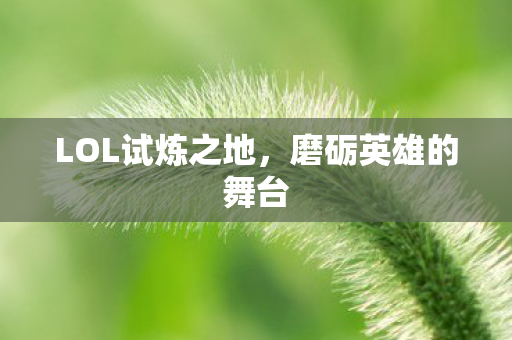 LOL试炼之地,磨砺英雄的舞台 LOL试炼之地,磨砺英雄的舞台