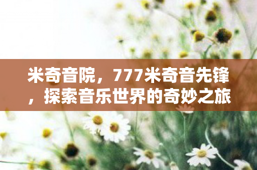 米奇音院，777米奇音先锋，探索音乐世界的奇妙之旅