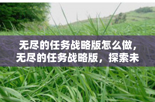 无尽的任务战略版怎么做，无尽的任务战略版，探索未知世界的奇幻之旅