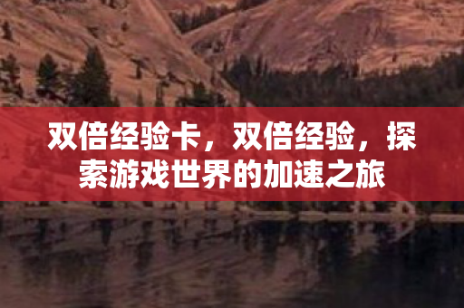 双倍经验卡，双倍经验，探索游戏世界的加速之旅