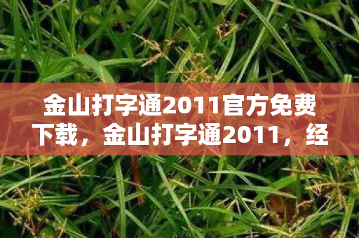 金山打字通2011官方免费下载，金山打字通2011，经典打字软件的传承与创新