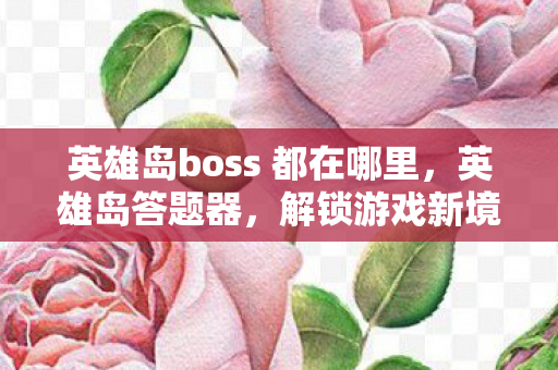 英雄岛boss 都在哪里，英雄岛答题器，解锁游戏新境界的利器