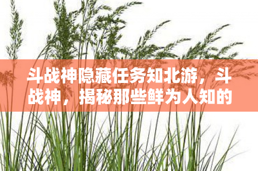 斗战神隐藏任务知北游，斗战神，揭秘那些鲜为人知的隐藏任务