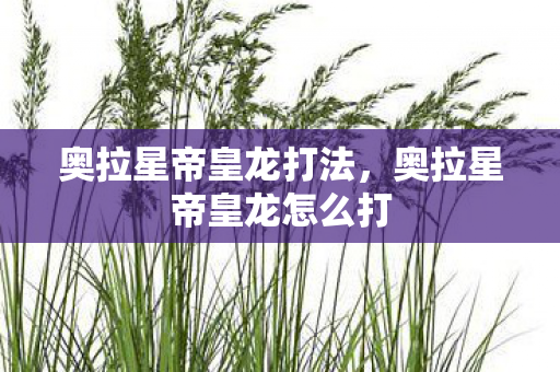 奥拉星帝皇龙打法，奥拉星帝皇龙怎么打