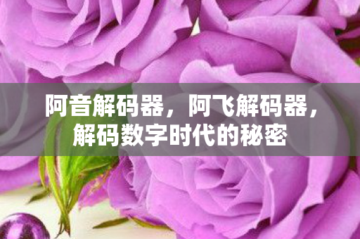 阿音解码器，阿飞解码器，解码数字时代的秘密