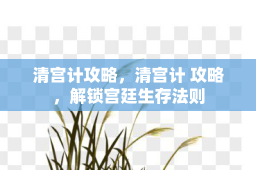 清宫计攻略，清宫计 攻略，解锁宫廷生存法则