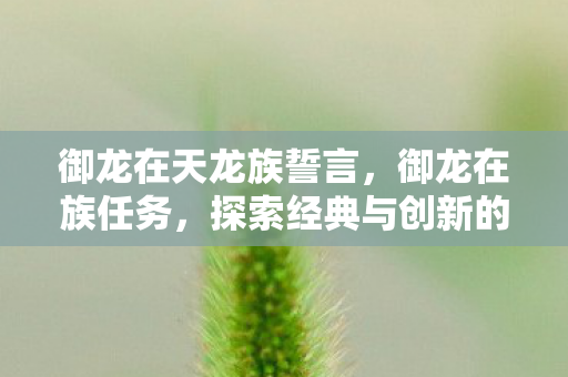 御龙在天龙族誓言，御龙在族任务，探索经典与创新的完美结合