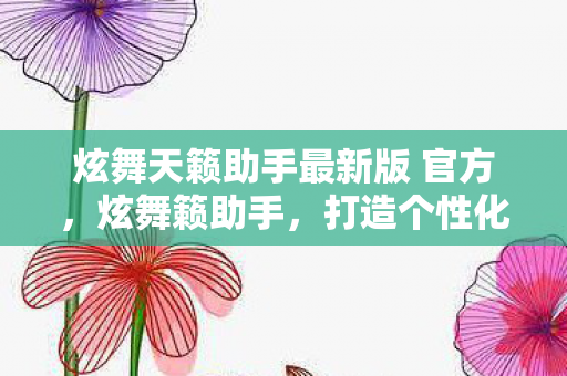 炫舞天籁助手最新版 官方，炫舞籁助手，打造个性化游戏体验的得力助手