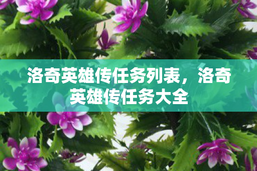 洛奇英雄传任务列表，洛奇英雄传任务大全