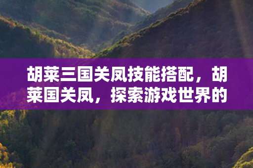胡莱三国关凤技能搭配，胡莱国关凤，探索游戏世界的另类传奇