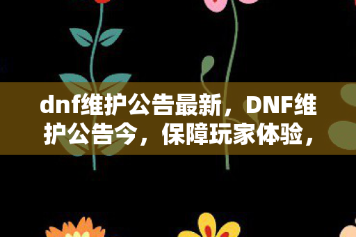 dnf维护公告最新，DNF维护公告今，保障玩家体验，优化游戏环境