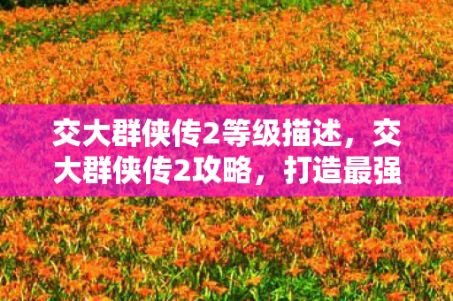 交大群侠传2等级描述，交大群侠传2攻略，打造最强角色，畅游武侠世界
