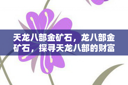 天龙八部金矿石，龙八部金矿石，探寻天龙八部的财富之源