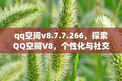 qq空间v8.7.7.266，探索QQ空间V8，个性化与社交的新高度