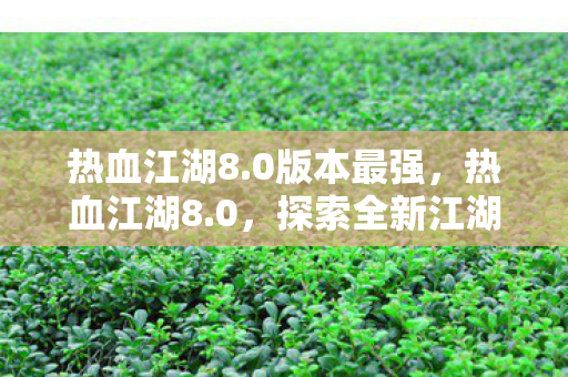热血江湖8.0版本最强，热血江湖8.0，探索全新江湖，体验升级之旅
