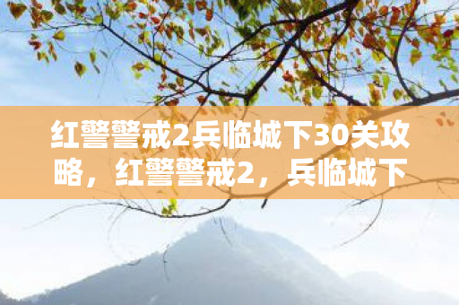 红警警戒2兵临城下30关攻略，红警警戒2，兵临城下3—深度解析游戏策略与战术