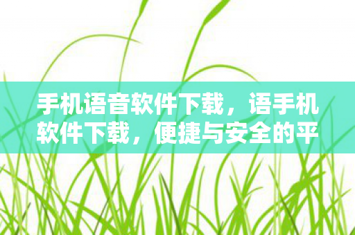 手机语音软件下载，语手机软件下载，便捷与安全的平衡点