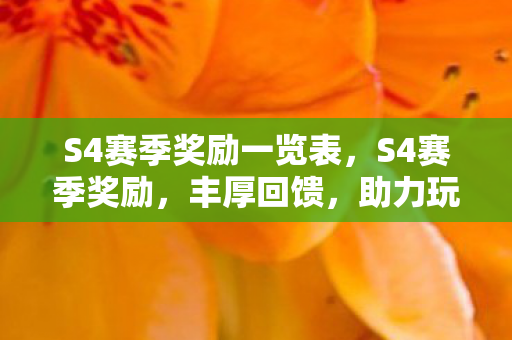 S4赛季奖励一览表，S4赛季奖励，丰厚回馈，助力玩家登顶巅峰