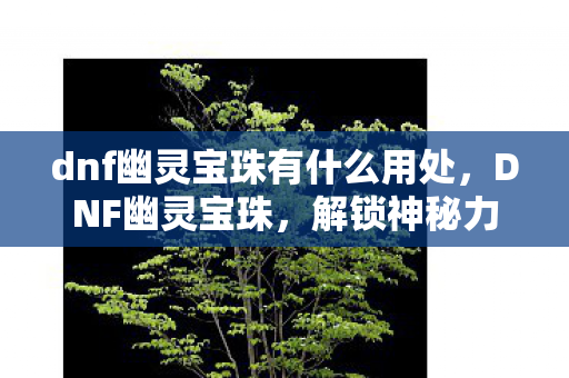 dnf幽灵宝珠有什么用处，DNF幽灵宝珠，解锁神秘力量的钥匙