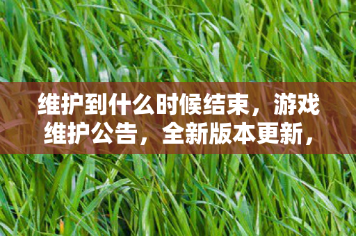 维护到什么时候结束，游戏维护公告，全新版本更新，维护时间揭秘