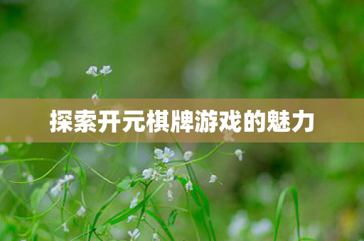 探索开元棋牌游戏的魅力