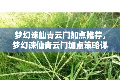梦幻诛仙青云门加点推荐，梦幻诛仙青云门加点策略详解
