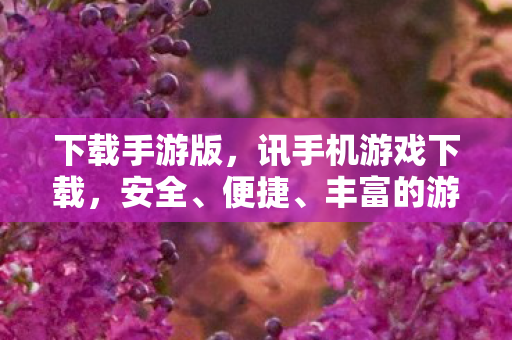 下载手游版，讯手机游戏下载，安全、便捷、丰富的游戏资源