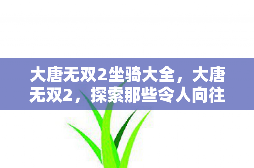 大唐无双2坐骑大全，大唐无双2，探索那些令人向往的坐骑