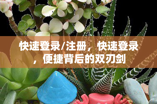 快速登录/注册，快速登录，便捷背后的双刃剑
