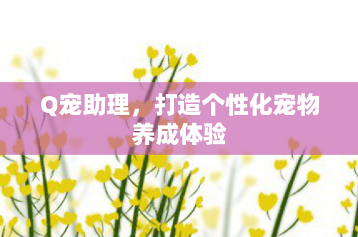 Q宠助理，打造个性化宠物养成体验