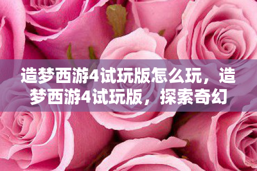 造梦西游4试玩版怎么玩，造梦西游4试玩版，探索奇幻世界的奇妙之旅