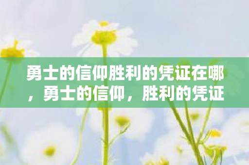 勇士的信仰胜利的凭证在哪，勇士的信仰，胜利的凭证