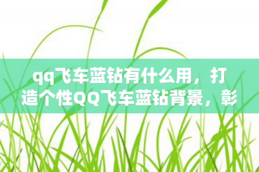 qq飞车蓝钻有什么用，打造个性QQ飞车蓝钻背景，彰显独特魅力