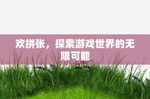 欢拼张，探索游戏世界的无限可能