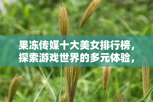 果冻传媒十大美女排行榜，探索游戏世界的多元体验，果冻传媒美传媒视角